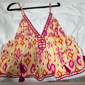 Zara Pink and Orange Patterned Camisole
